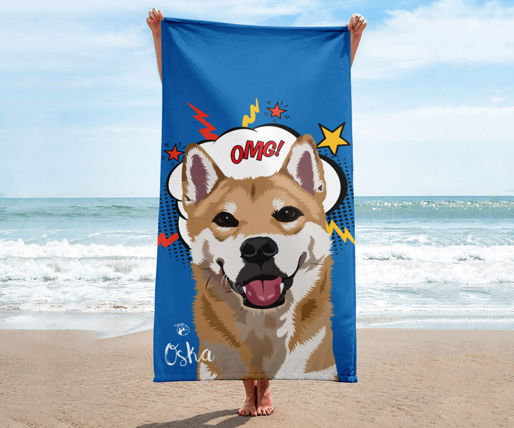 30 x 60" Beach Towel, Single Pet