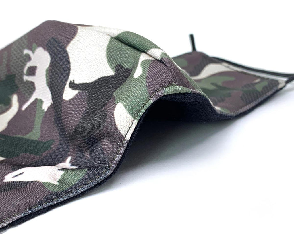 Camo Shiba Silhouette 3D Adult Mask with Filter Pocket, Adult Size