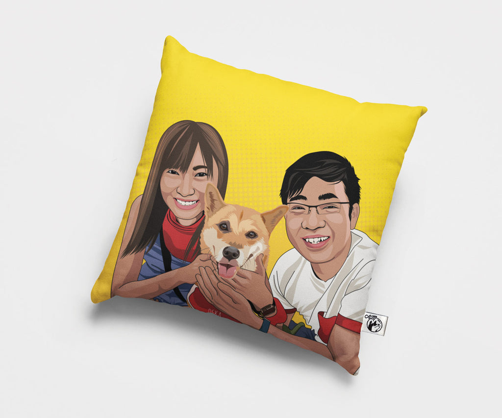 40cm x 40cm Throw Pillow, Multiple Pets/People