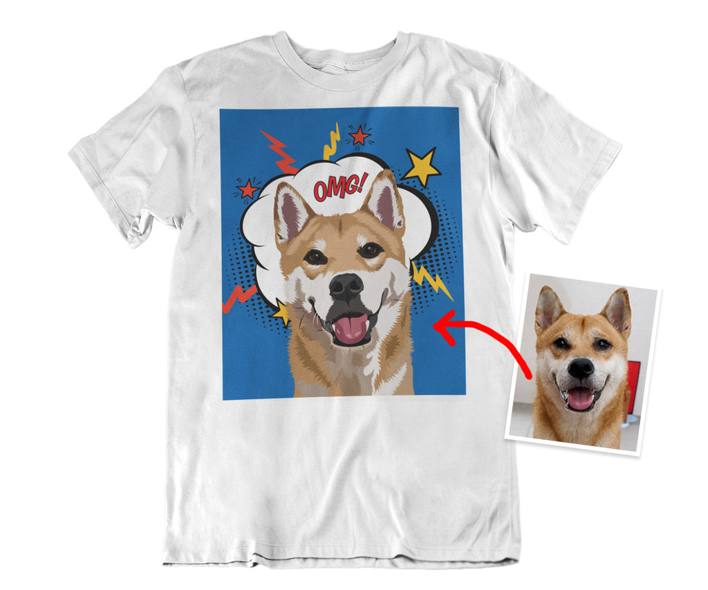 Unisex Pet Portrait T-shirt, Single Pet
