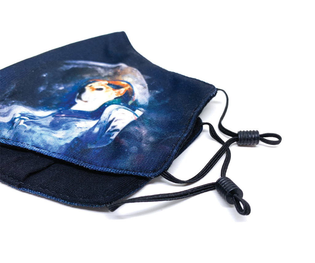 3D Resuable Mask with Filter Pocket, Shiba-stronaut, Red Shiba Inu, Adult Size (Unisex)