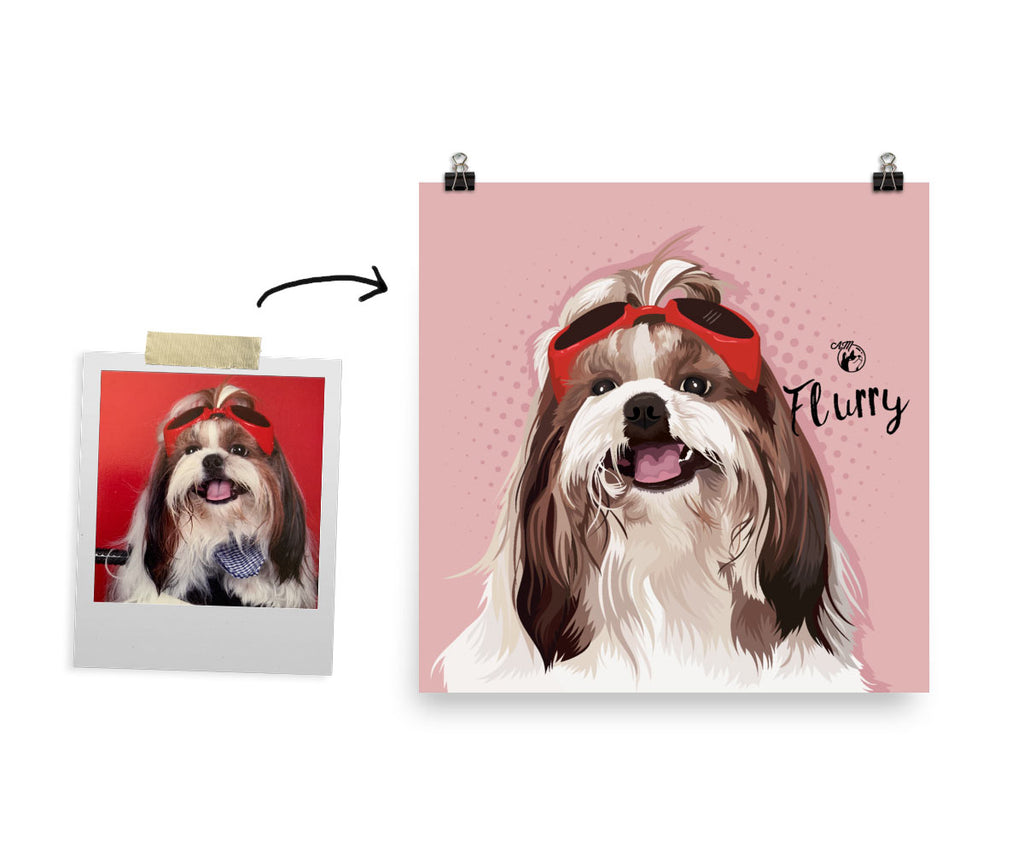 Digital File only, Pop Art Pet Portrait, Available in Various Sizes (Square Format)