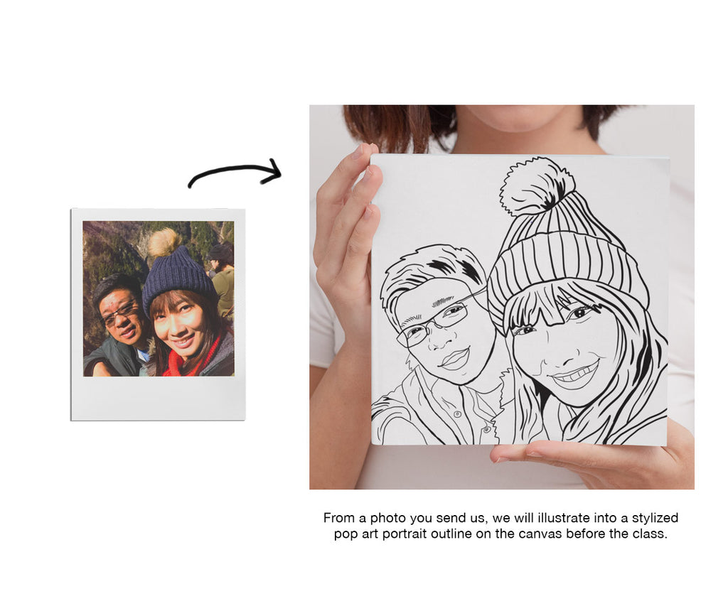 Pop Art Portrait Painting Workshop (Private Class) 3.5hrs