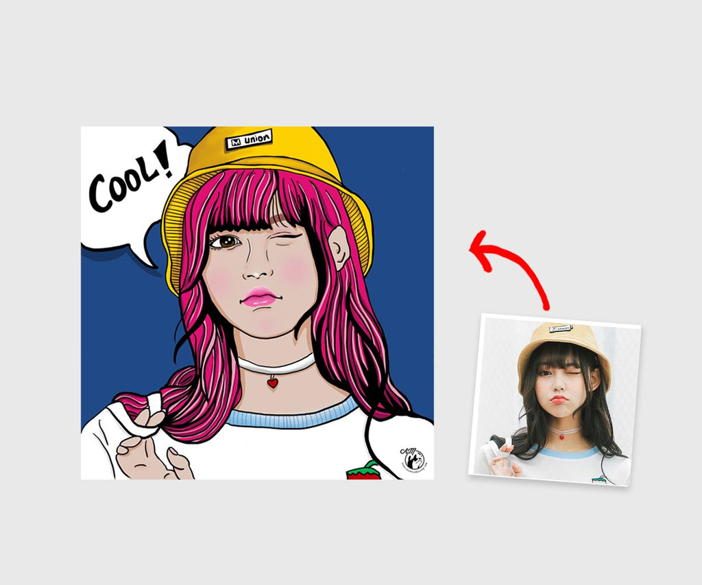 Digital File only, Pop Art Stylize Caricature, 30cm x 30cm