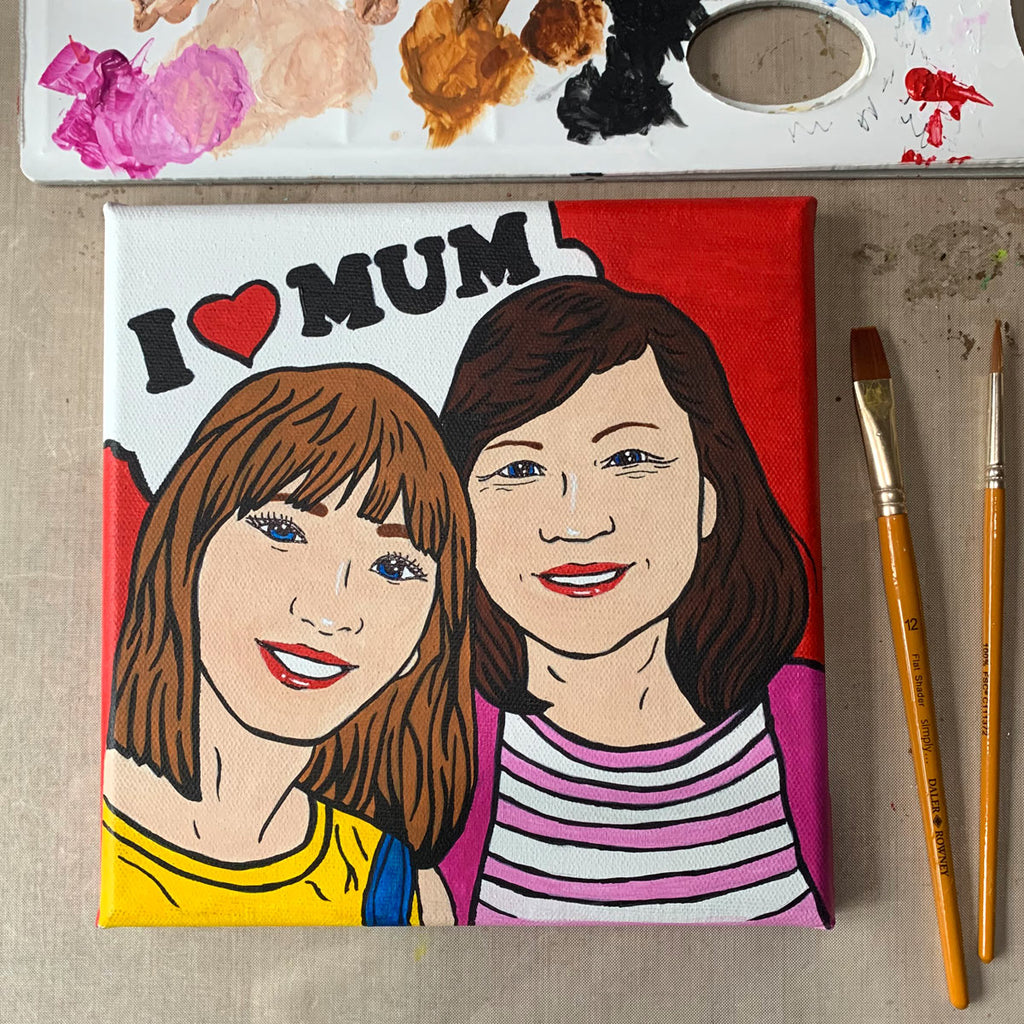 Handmade Acrylic Painting, Pop Art Stylize Caricature, 20cm x 20cm