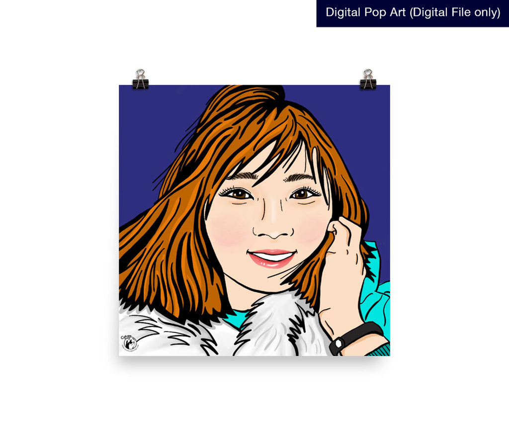 Digital File only, Pop Art Stylize Caricature, 30cm x 30cm